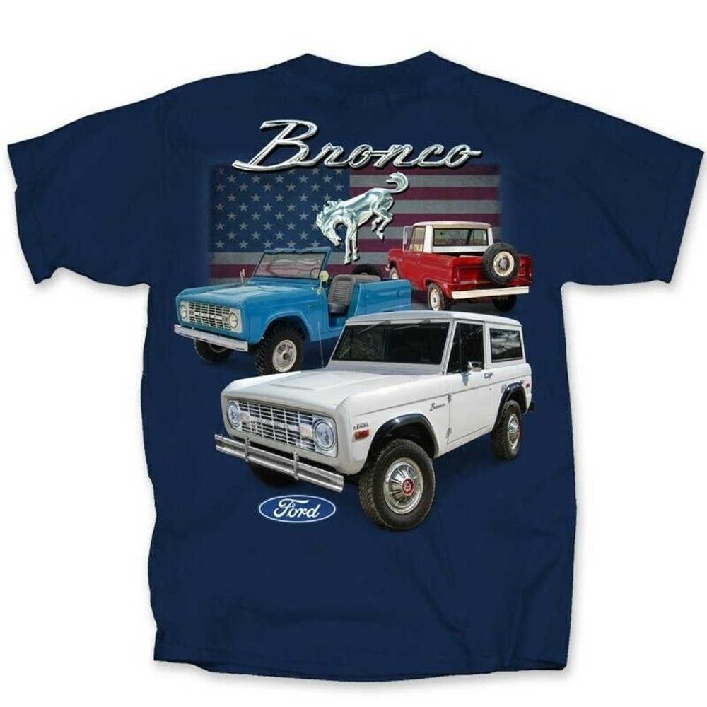 Ford Bronco U.S. Flag Short Sleeve T-Shirt - NEW Fast Ship